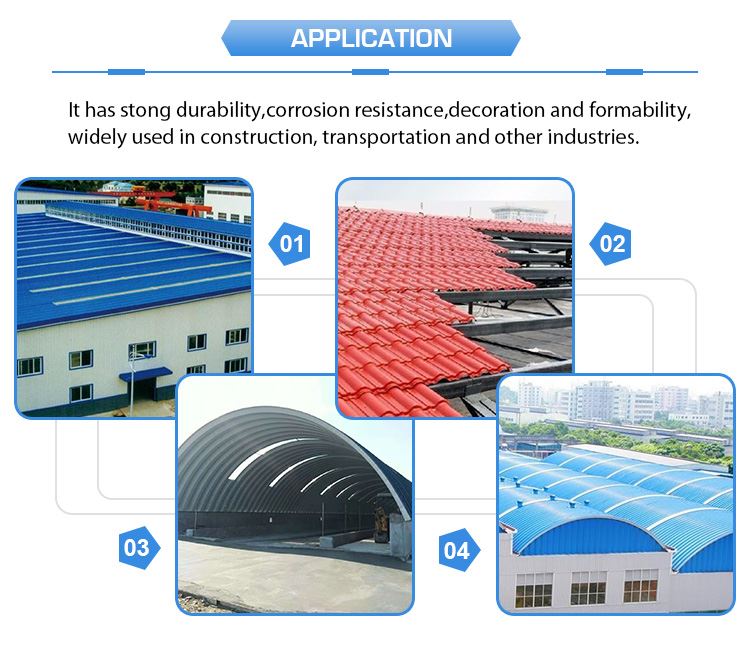 Al-Zn PPGL Roof Sheet application Al-Zn PPGL Roof Sheet application
